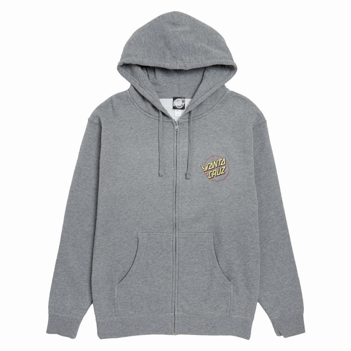 Santa Cruz Winkowski Dope Planet 2 Dot Zip Hoodie - Gunmetal Heather City Fashion Modern Smart