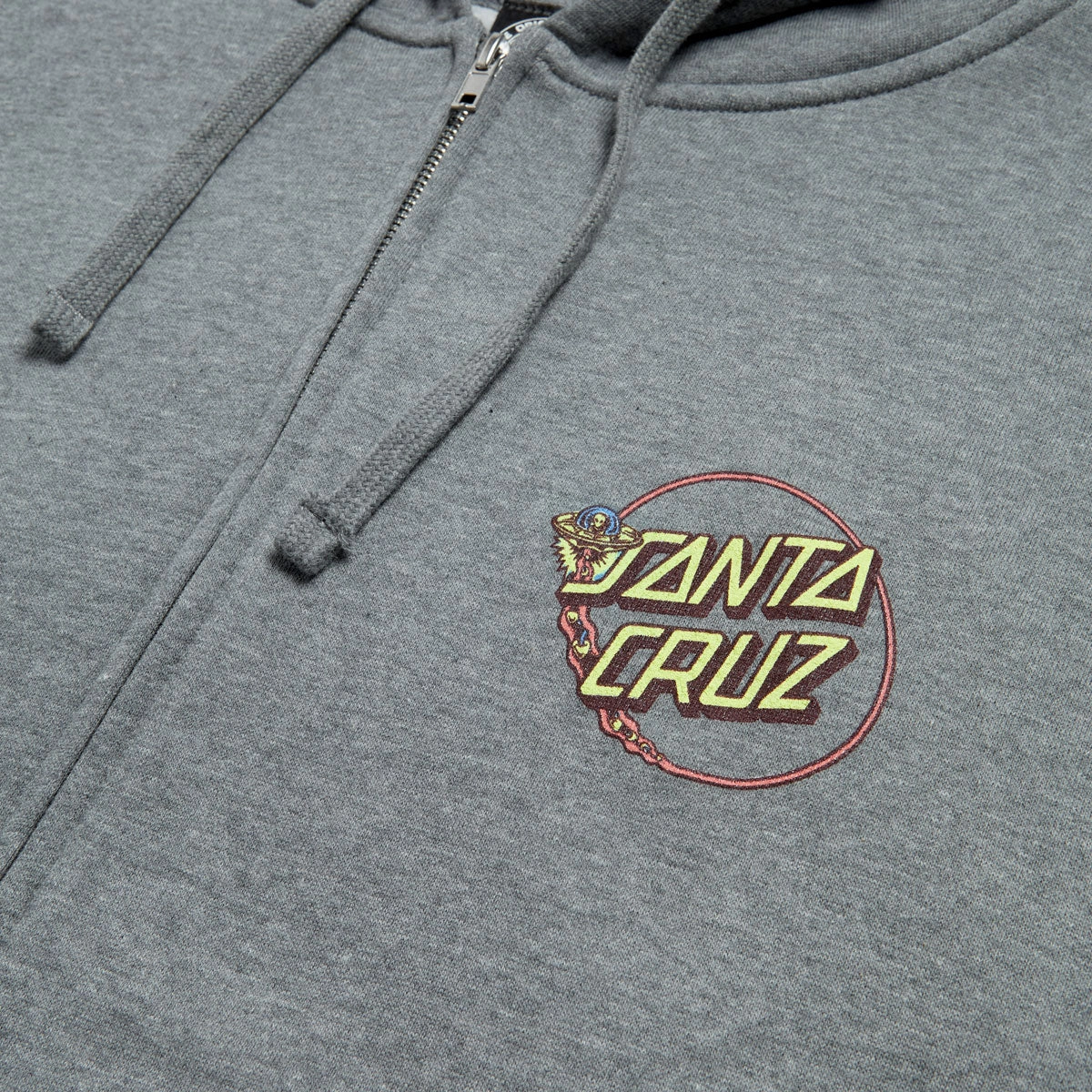 Personalized Style Recycled Polyester Blend Santa Cruz Winkowski Dope Planet 2 Dot Zip Hoodie - Gunmetal Heather