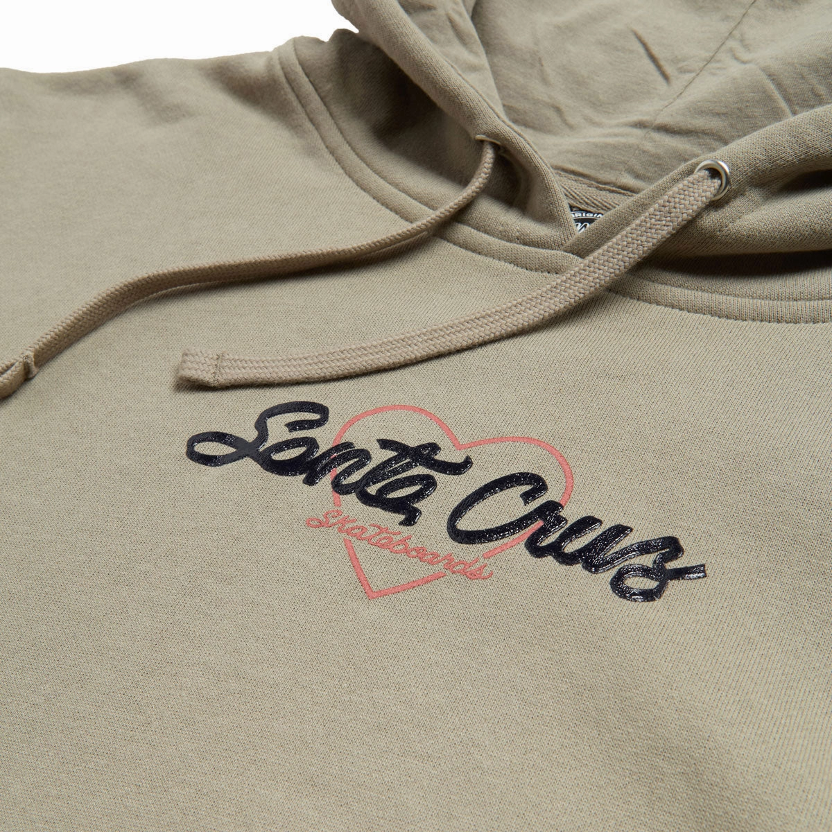 Santa Cruz Womens Love Script Center Hoodie - Cement organic materials