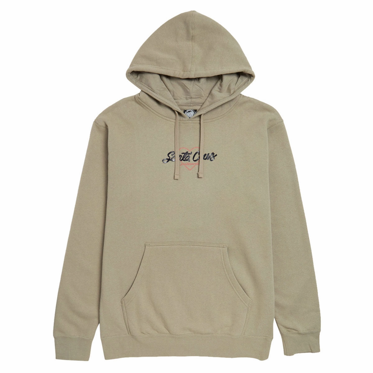 Santa Cruz Womens Love Script Center Hoodie - Cement scooter clothes