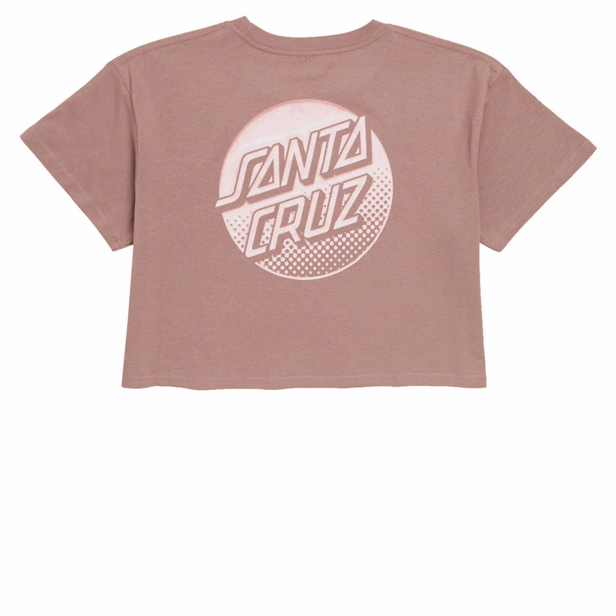 Santa Cruz Womens Tone Stamped Dot Cropped T-Shirt - Hazy Pink Value for Money Garment Dyed Finish