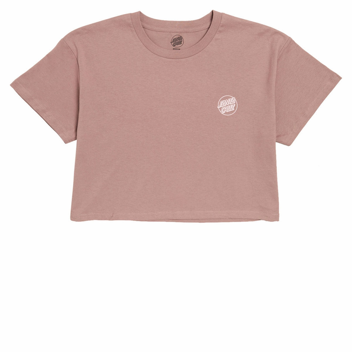 Perfect Fit QuickDry Santa Cruz Womens Tone Stamped Dot Cropped T-Shirt - Hazy Pink