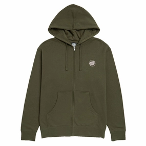 Santa Cruz Womens Tone Stamped Dot Zip Up Hoodie - Army Organic Fibers