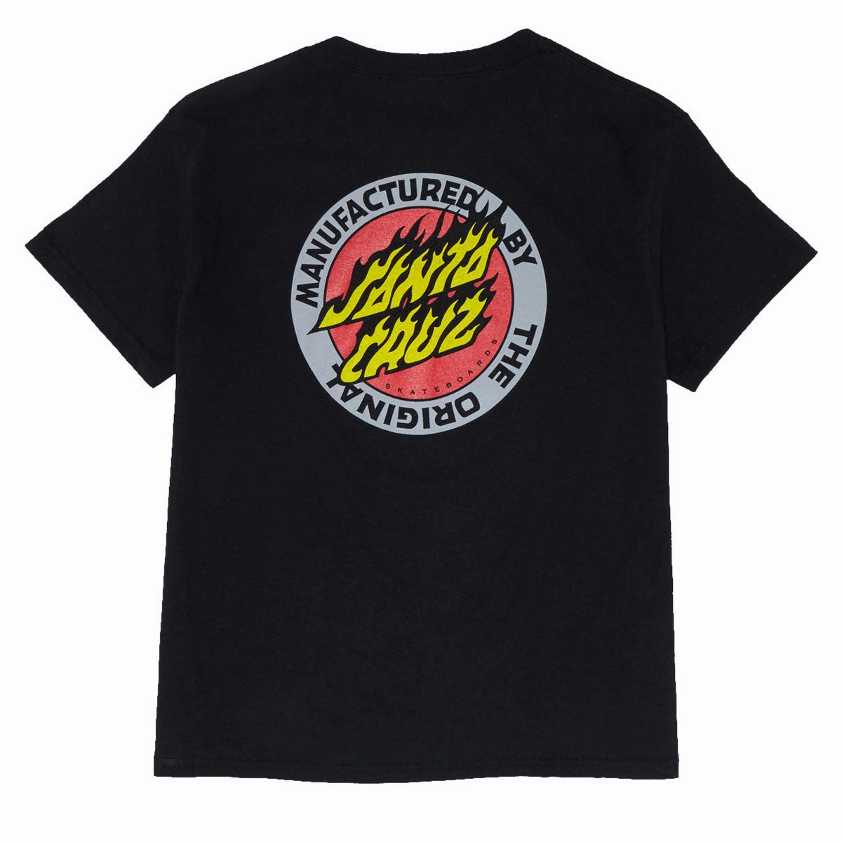 Santa Cruz Youth Flamed MFG Dot T-Shirt - Black Seasonal Staple Easy Wear Option