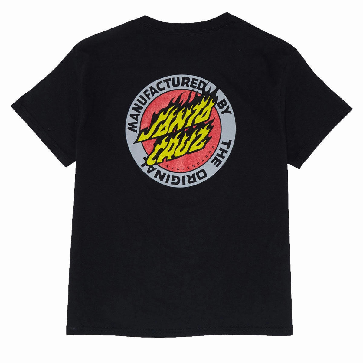 Stylish and Cozy Easygoing Design Santa Cruz Youth Flamed MFG Dot T-Shirt - Black