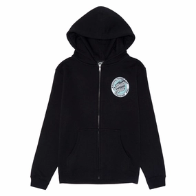 Santa Cruz Youth Flamed MFG Dot Zip Up Hoodie - Black Street Appeal College Outfit