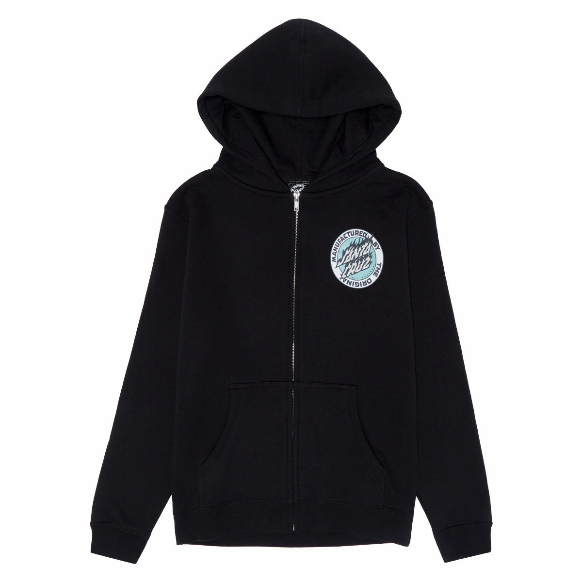 Outdoor Motion Santa Cruz Youth Flamed MFG Dot Zip Up Hoodie - Black