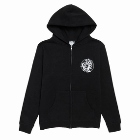 Designer Touch football attire Santa Cruz Youth Hand Dot Zip Up Hoodie - Black