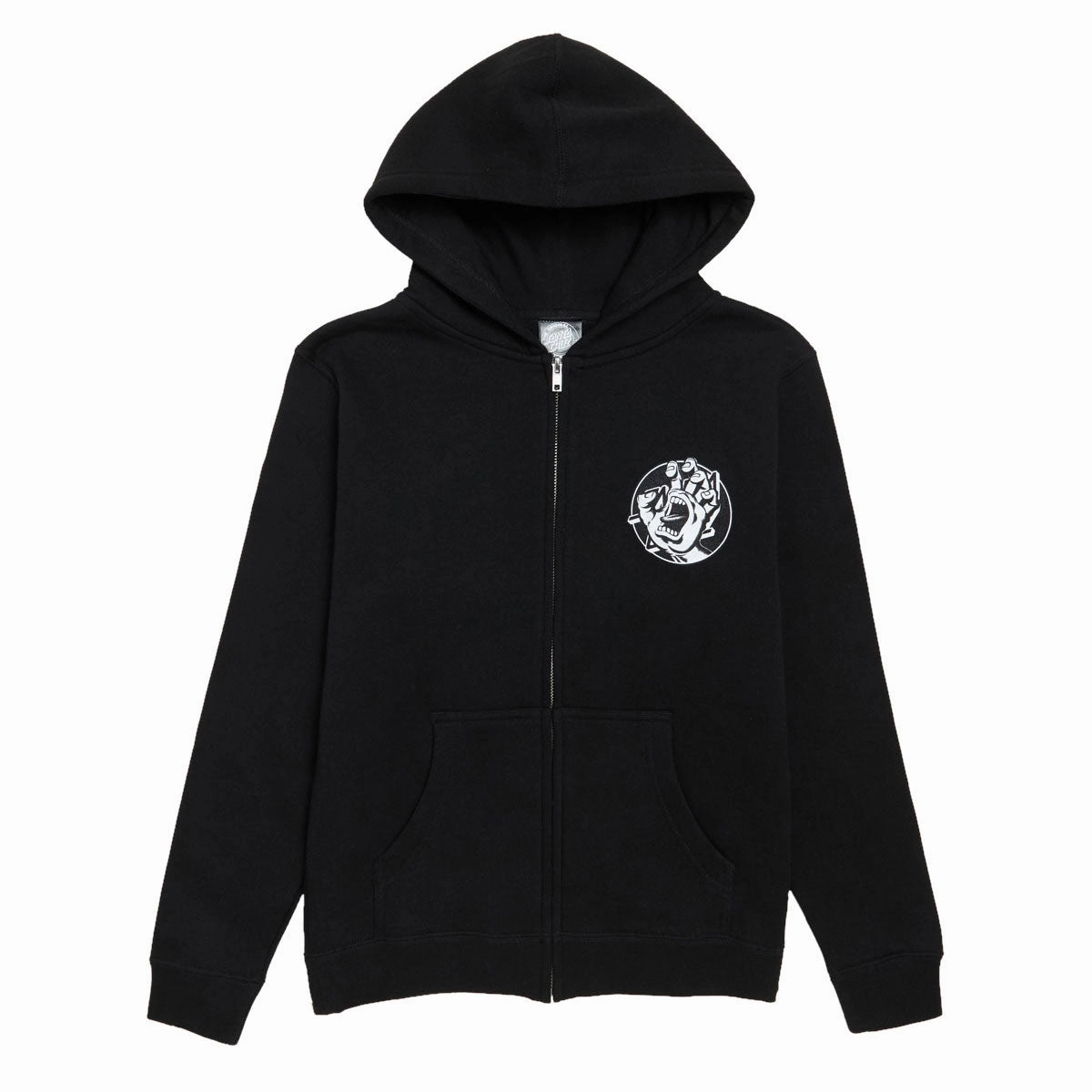 Designer Touch football attire Santa Cruz Youth Hand Dot Zip Up Hoodie - Black