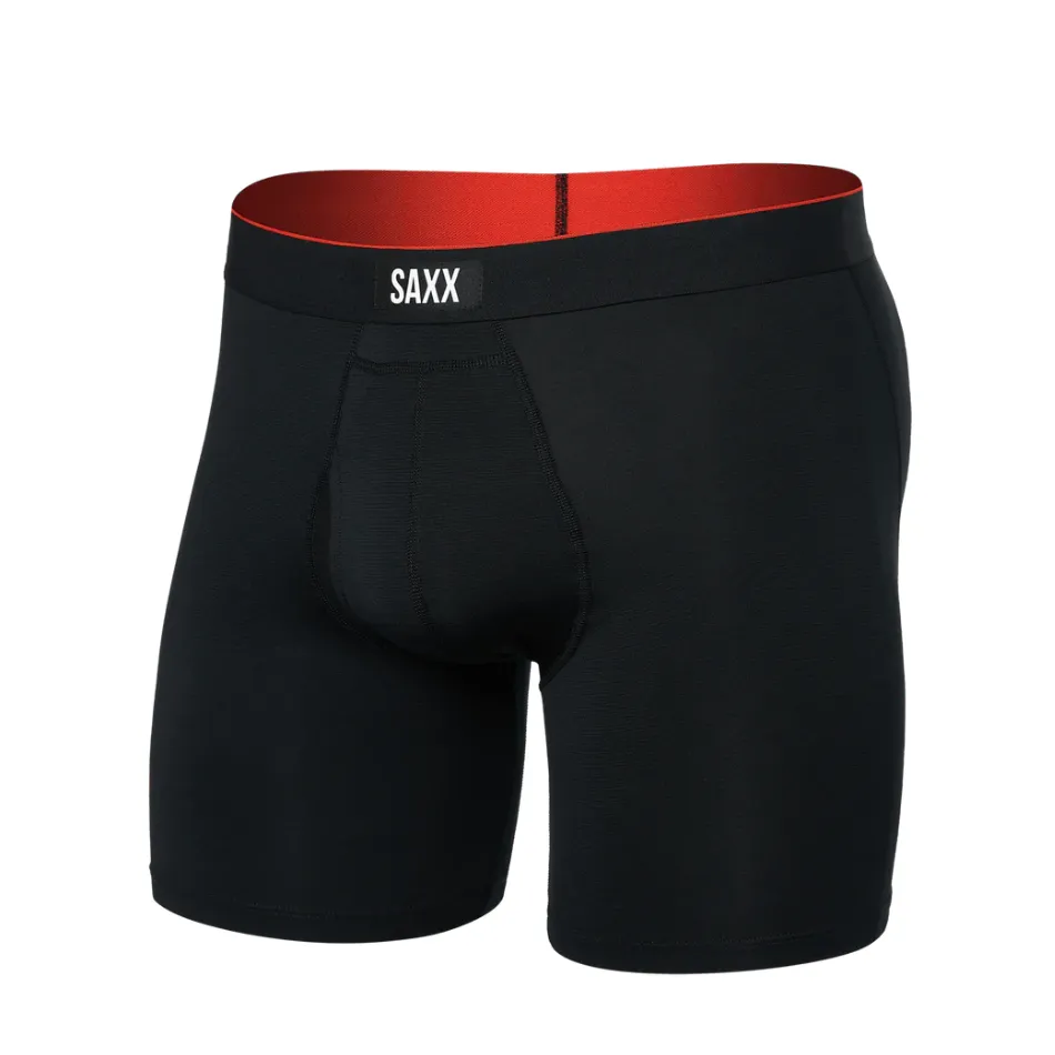 SAXX Men's Multi-sport Mesh Boxer Brief 6' in Black Pure Concert