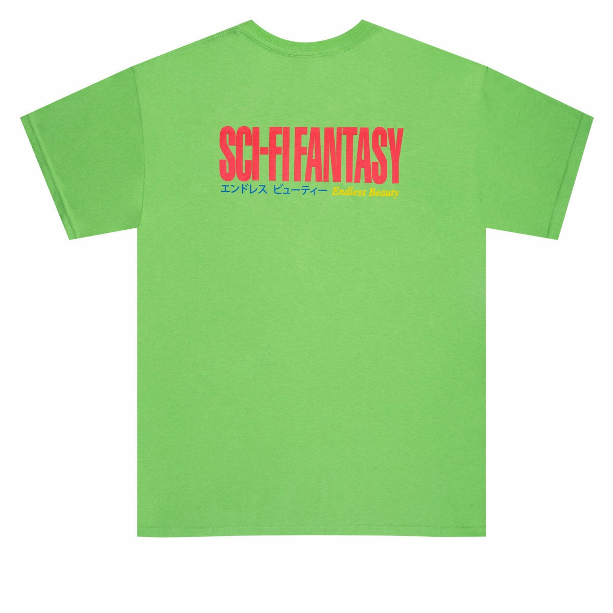 V neck style Sci-Fi Fantasy Endless Beauty T-Shirt - Lime