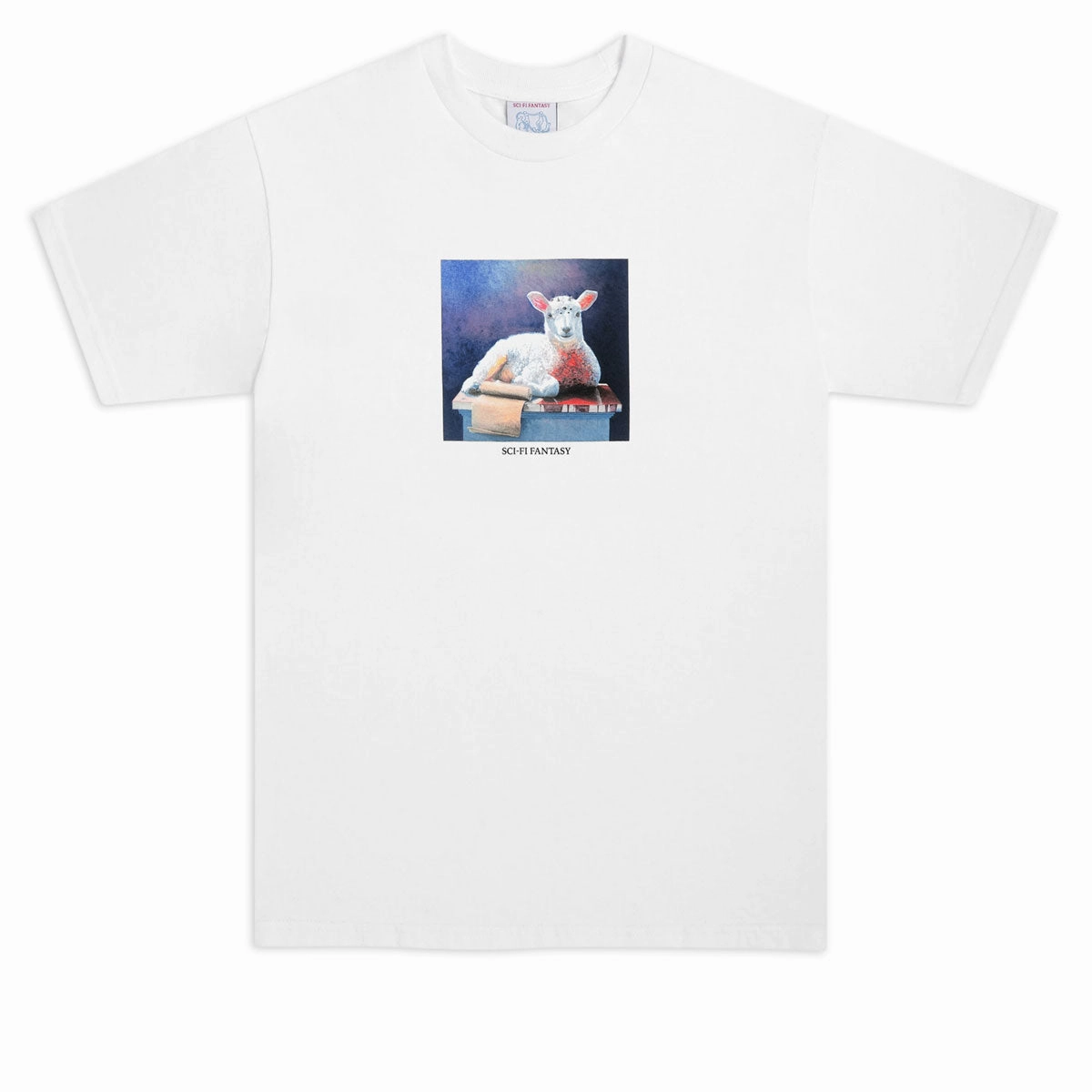 Temperature Regulating Short sleeved breeziness Sci-Fi Fantasy Lamb T-Shirt - White