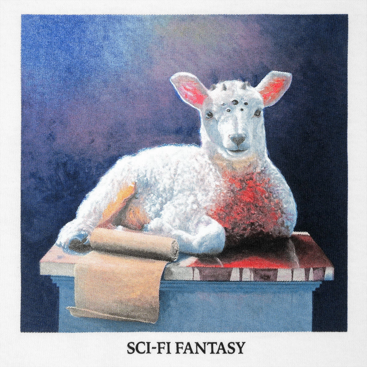 Sci-Fi Fantasy Lamb T-Shirt - White Low Impact Processing FlexibleKnit