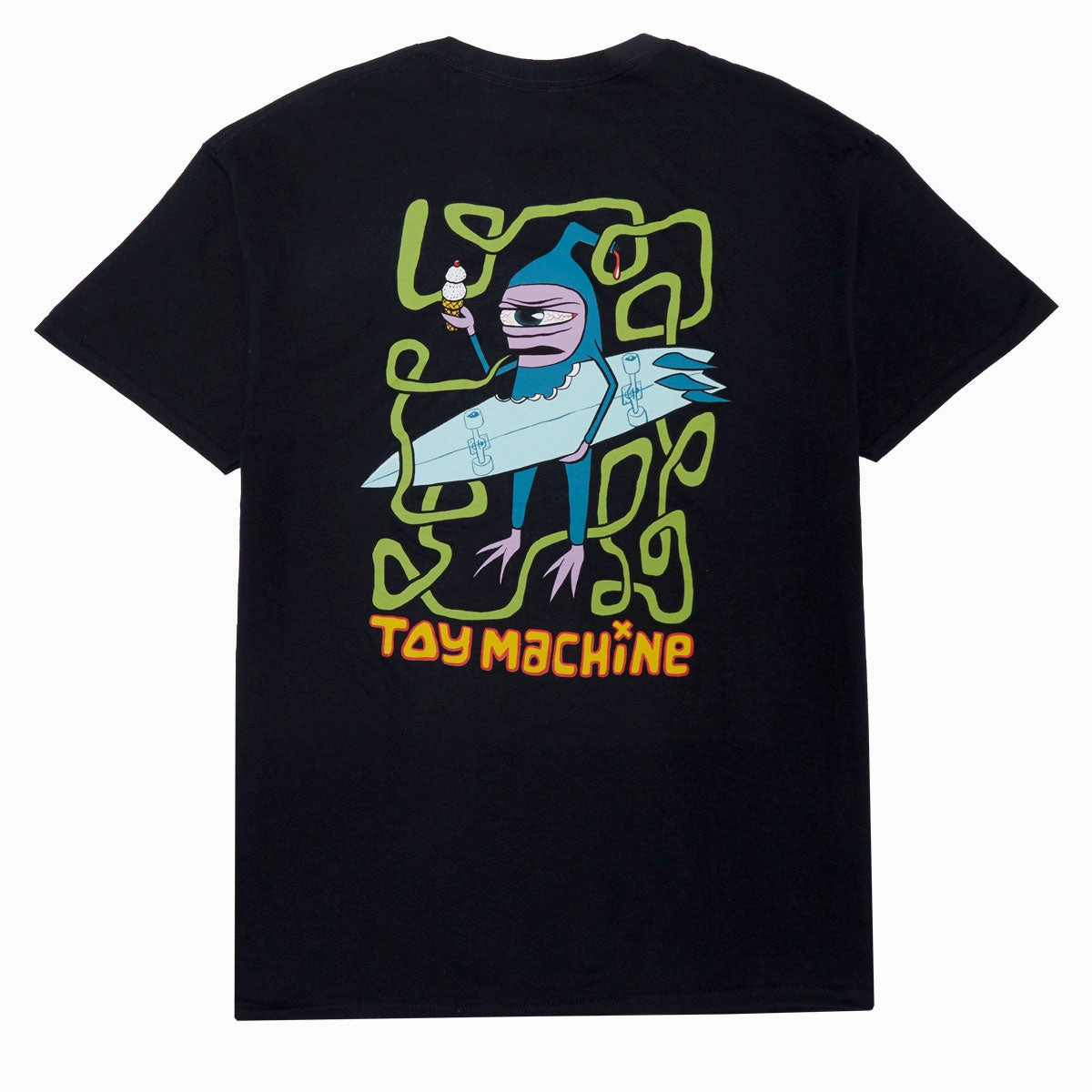 monochromatic Toy Machine Surf Sect T-Shirt - Black