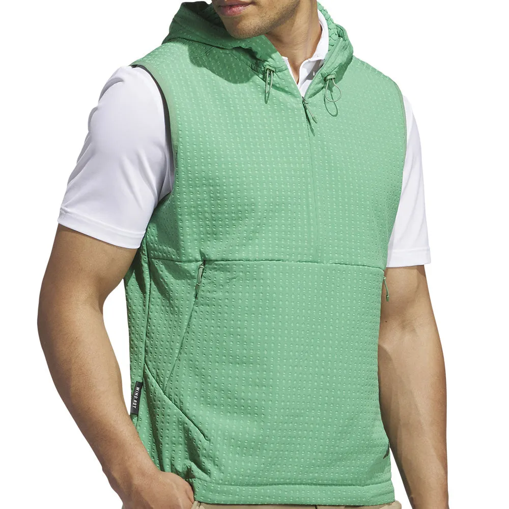 UV Protection adidas Ultimate365 Tour WIND.RDY 1/2 Zip Vest - Preloved Green