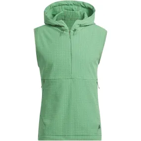 adidas Ultimate365 Tour WIND.RDY 1/2 Zip Vest - Preloved Green Breathable fabric height