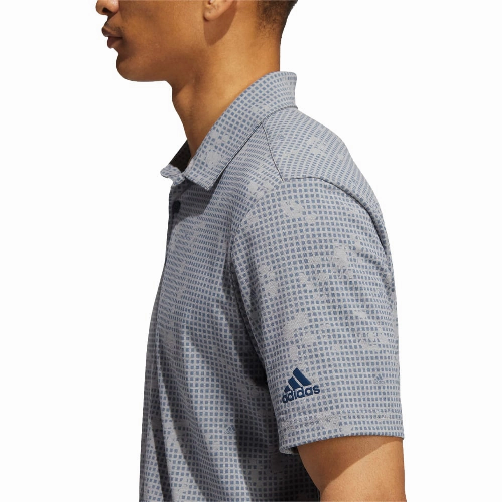 Reversible Design Concept adidas Night Camo-Print Primegreen Polo Shirt - Grey Three Mel/Crew Navy