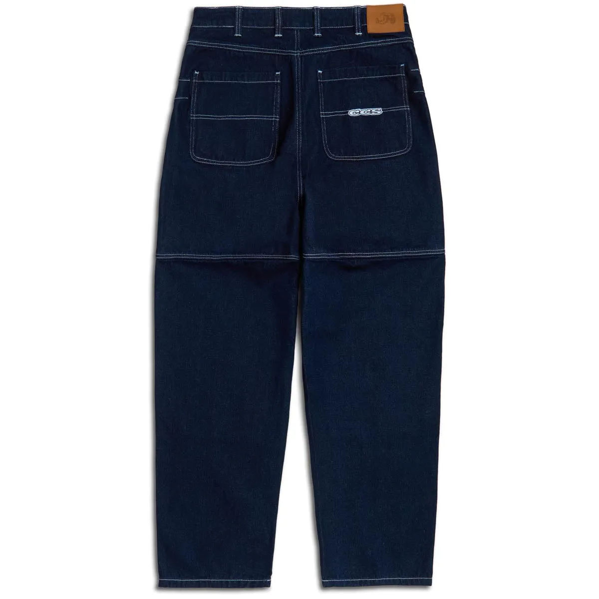 Linen blend CCS 4x4 Reinforced Baggy Taper Denim Jeans - Overdyed Navy