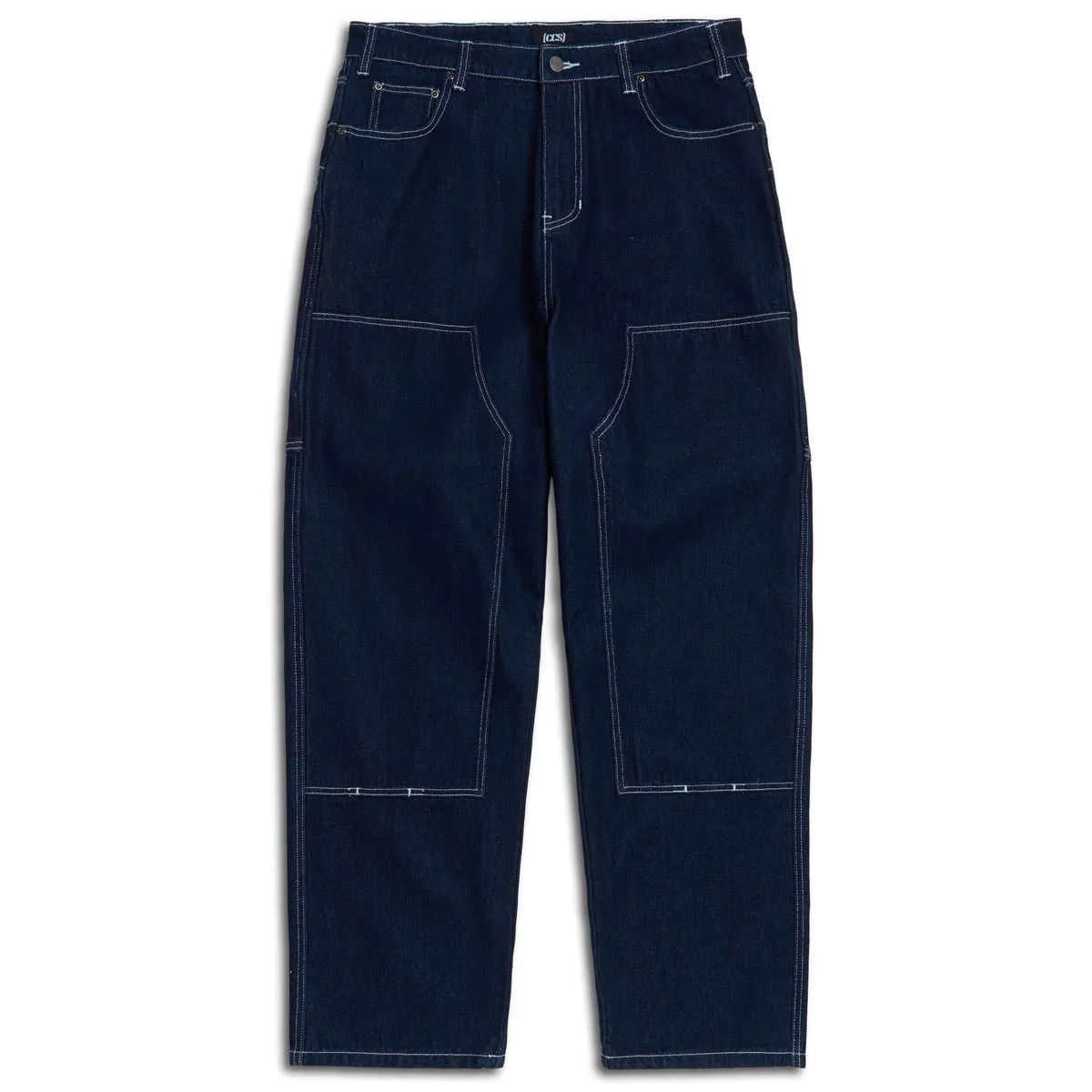 Contrast Trim CCS 4x4 Reinforced Baggy Taper Denim Jeans - Overdyed Navy
