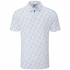 SlimFitDesign Elegant Detail Ping Julian Polo Shirt - White Multi