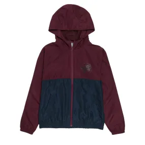Santa Cruz Youth Opus Dot Chest Hooded Windbreaker Jacket - Maroon/Classic Navy Casual Outdoor Look Flexible Comfort