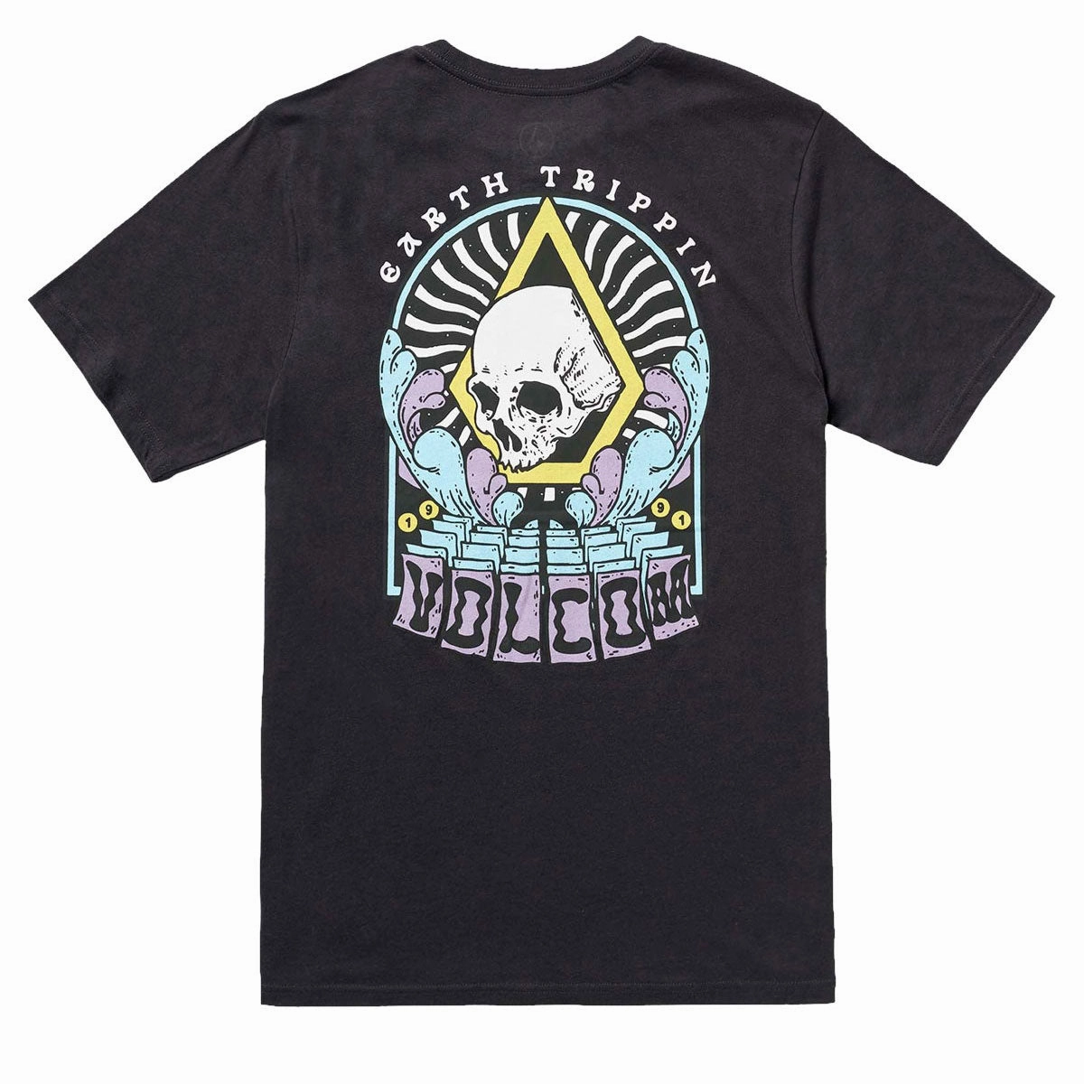 Travel Trend Look Volcom Arched T-Shirt - Washed Black Heather