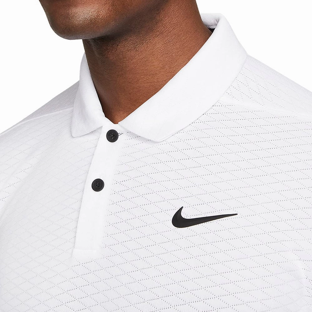 On-the-Go Fashion Cozy and Soft Nike Dri-FIT Vapor Polo Shirt - White/Black