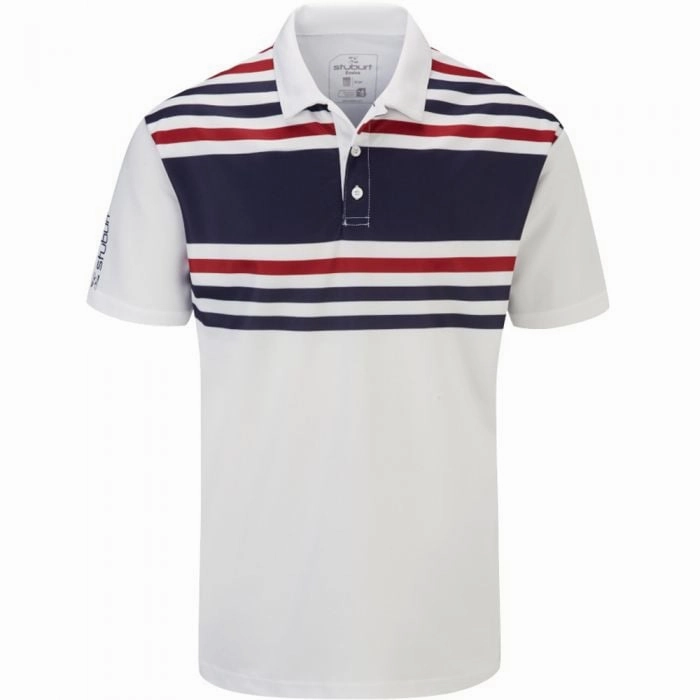 Sleek Style Stuburt Evolve Pure Stripe Polo Shirt - White/Midnight