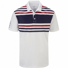 Stuburt Evolve Pure Stripe Polo Shirt - White/Midnight Travel Comfort Style Quick Dry Material