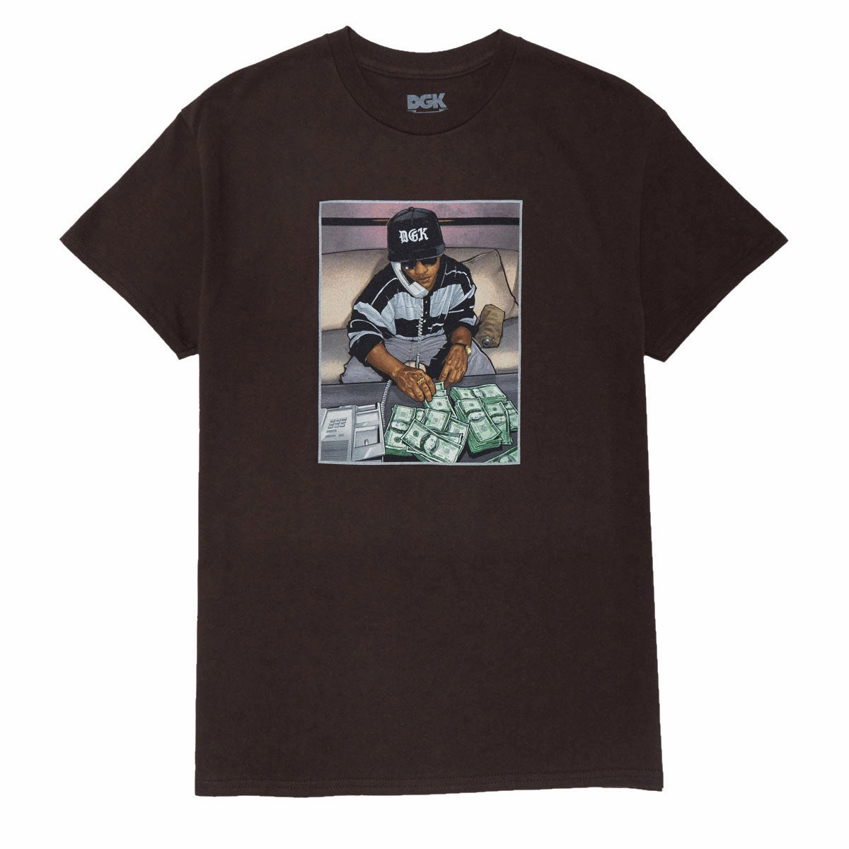 DGK Countdown T-Shirt - Dark Chocolate Flattering Shape
