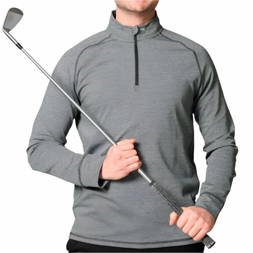 Mizuno Melange 1/4 Zip Pullover - Black Patchwork vacation wear
