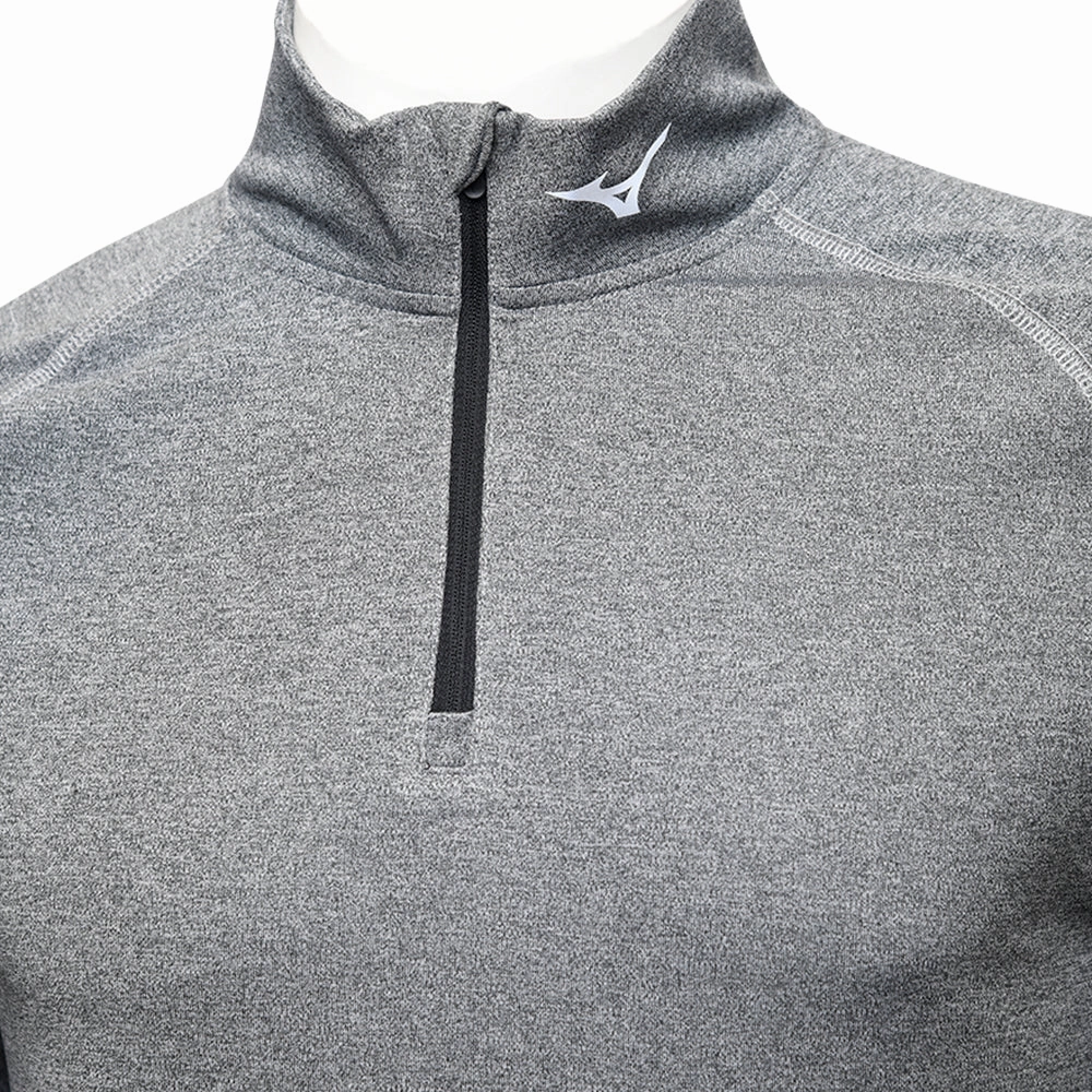 Cozy Style Hoodie Style Mizuno Melange 1/4 Zip Pullover - Black