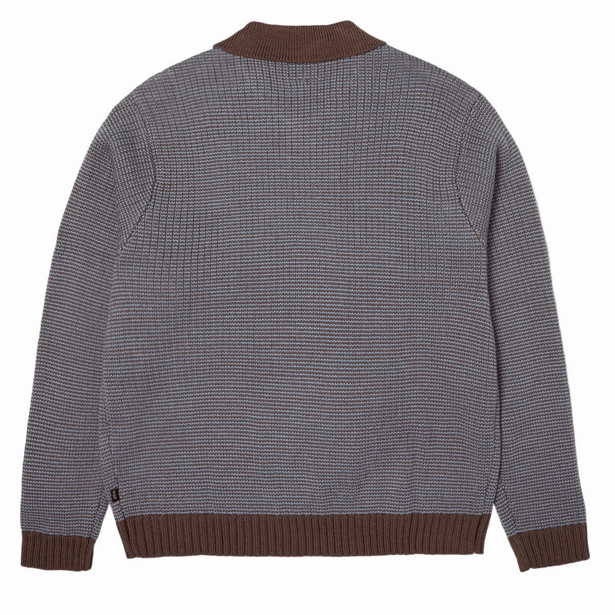 HUF Megablast Two Tone Waffle Sweater - Washed Blue/Moss Drop Needle Detailing Breathable Knitwear