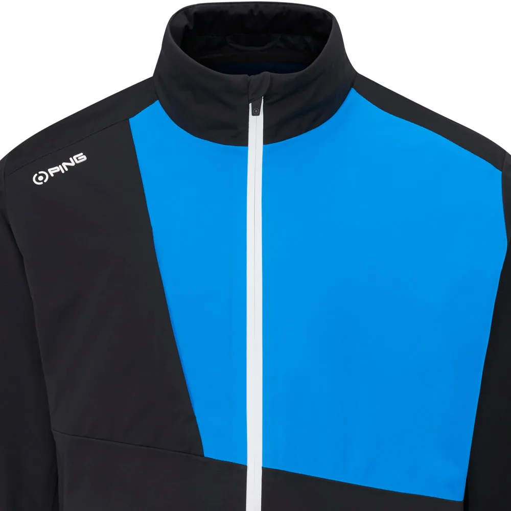 Comfy Fit Piece Articulated Sleeves Ping Impervious Waterproof Jacket - Black/Brilliant Blue
