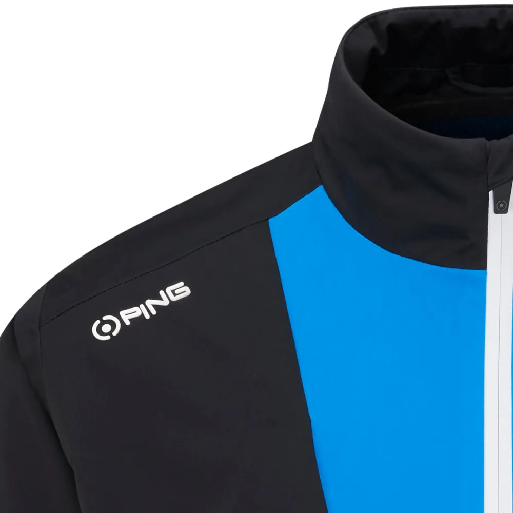 Waist String Non Restrictive Mobility Ping Impervious Waterproof Jacket - Black/Brilliant Blue