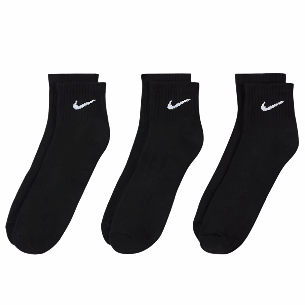 African Nike Everday Cushion Ankle Socks (3 Pack) - Black/White