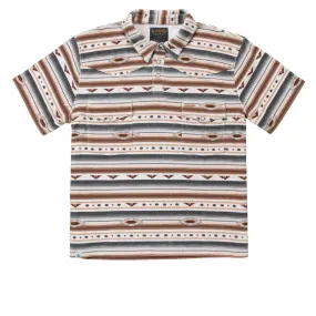 Sendero Cantina Terry Polo Shirt - Gray/Tan Southwest Embroidered Detail Tear Resistant Reinforcement