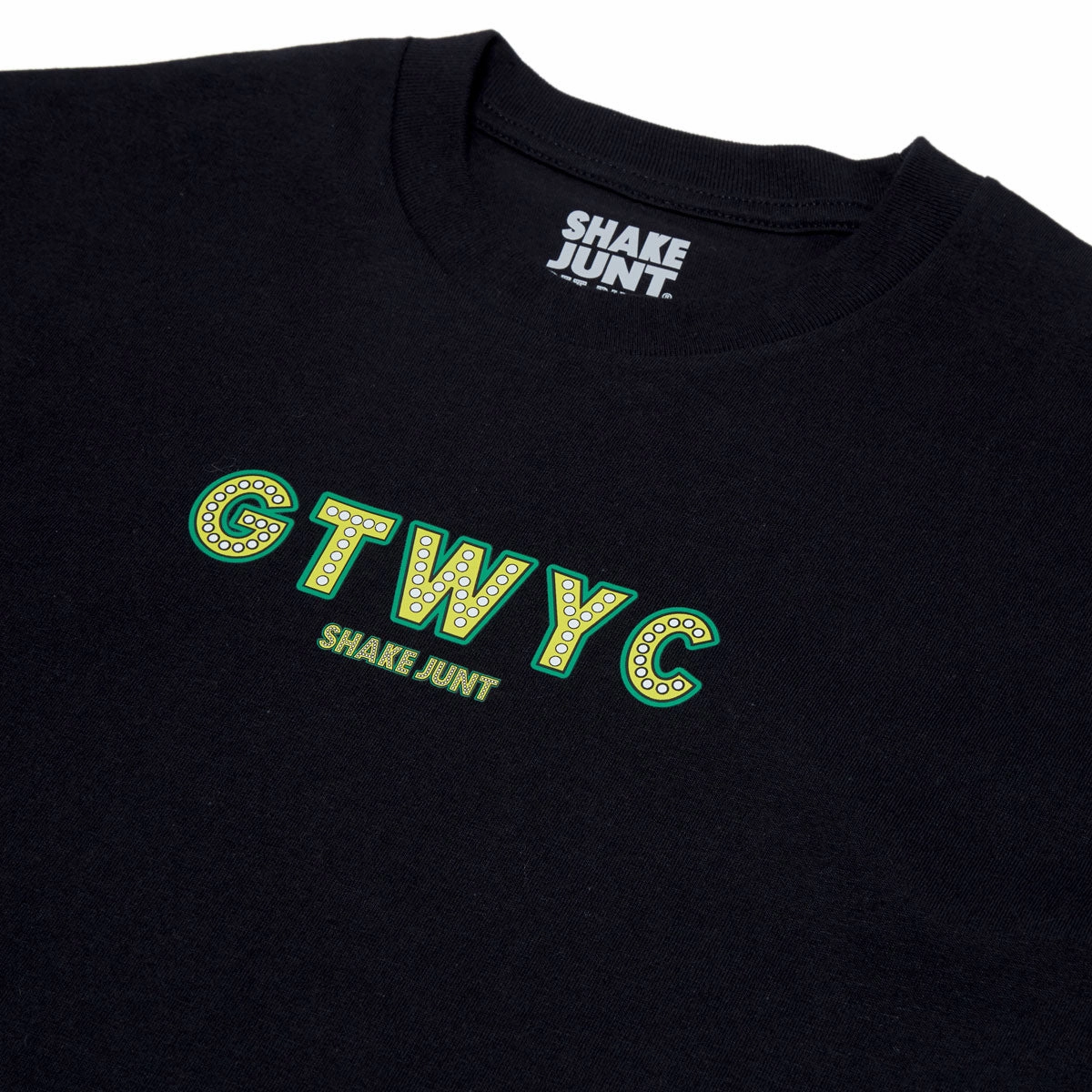 Trendy Fabric Shake Junt GTWYC T-Shirt - Black