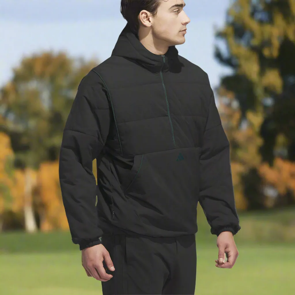Double Layered adidas Beyond Twistweave Half-Zip Filled Loose Jacket - Black