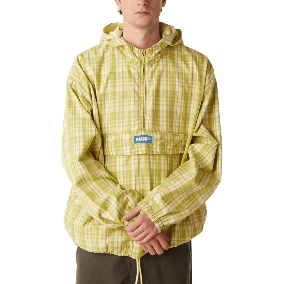 Reinforced Shoulders HUF Rivington Plaid Anorak Jacket - Tarragon