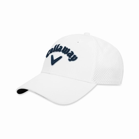 Low Key Look Fresh Wear Callaway Mesh Fitted Cap - White/Navy/Silver