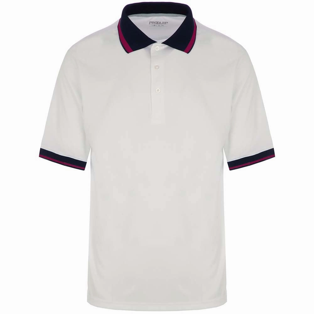 Ultimate Wear Casual Chic ProQuip Sub7 Plain Polo Shirt - White/Festival