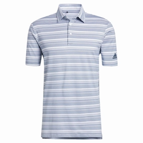 Fresh Vibes adidas Heather Snap Polo Shirt - Crew Navy/White