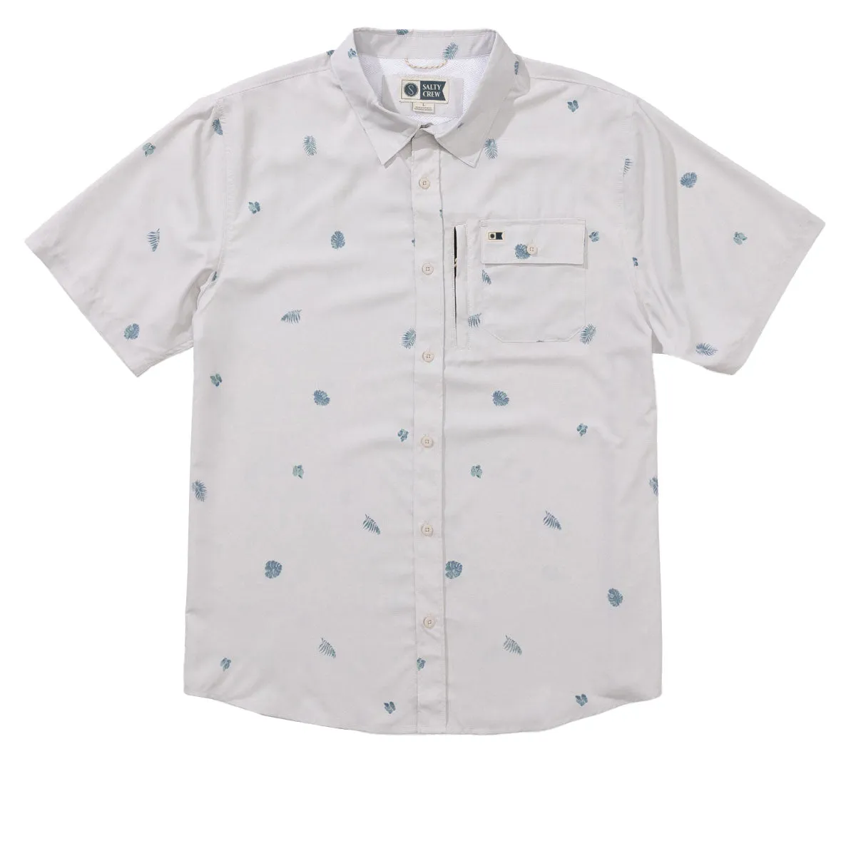 Salty Crew Flagship UV Button Up Shirt - Grey Twill Weave