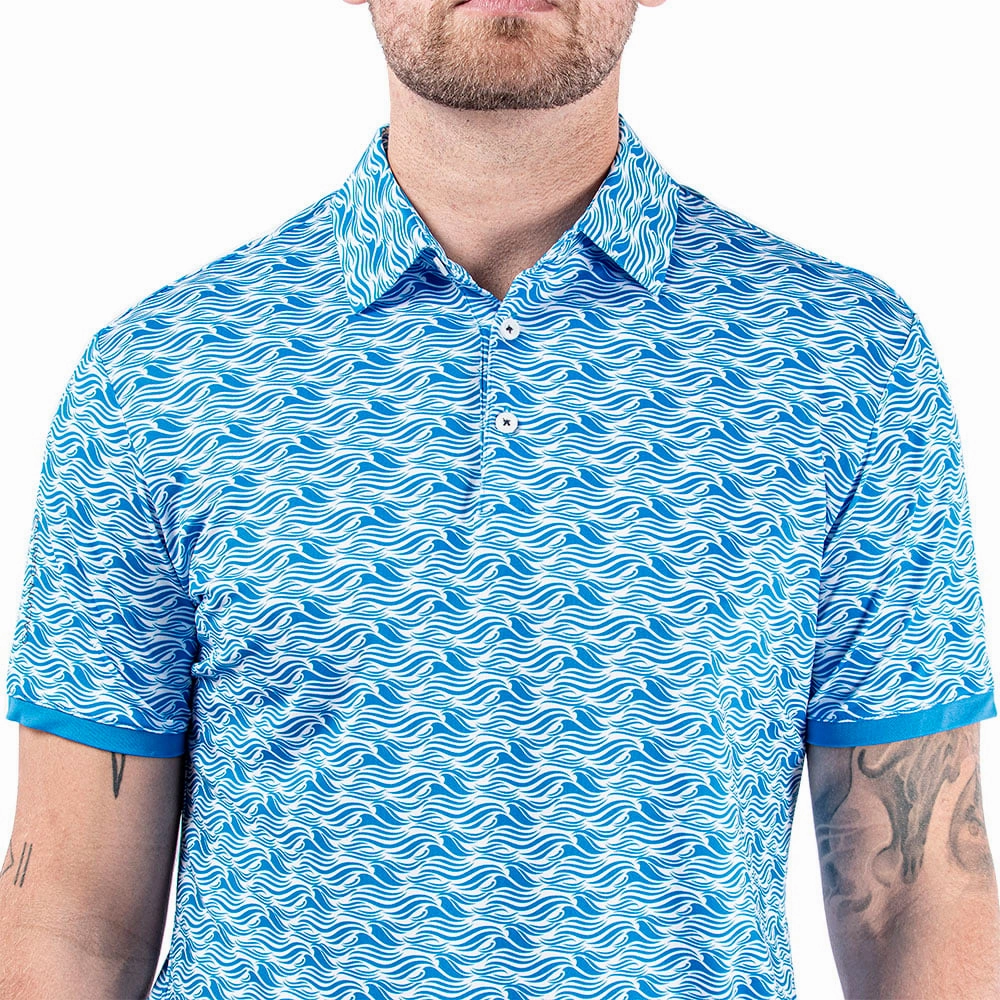 Galvin Green Madden Ventil8  Polo Shirt - Blue/White Cycling endurance Casual Comfort Layer