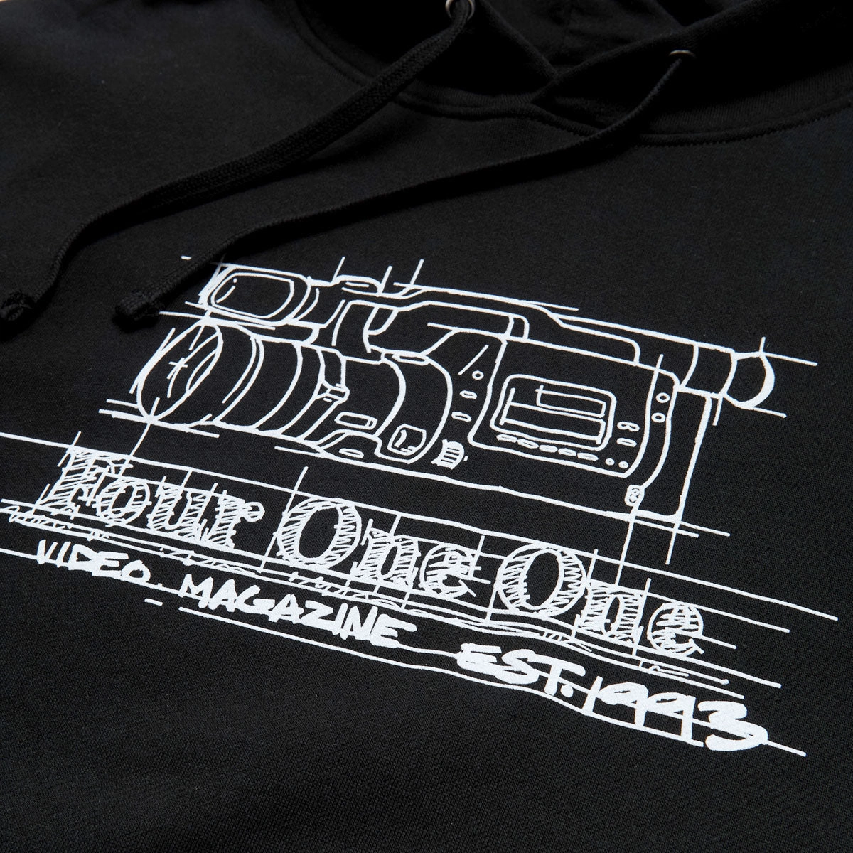 411 Icons Hoodie - Black Designer Touch Slim Fit Contour