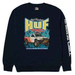 Huf x Toyota TRD Pit Crew Sweatshirt - Navy Solid Color Street Times