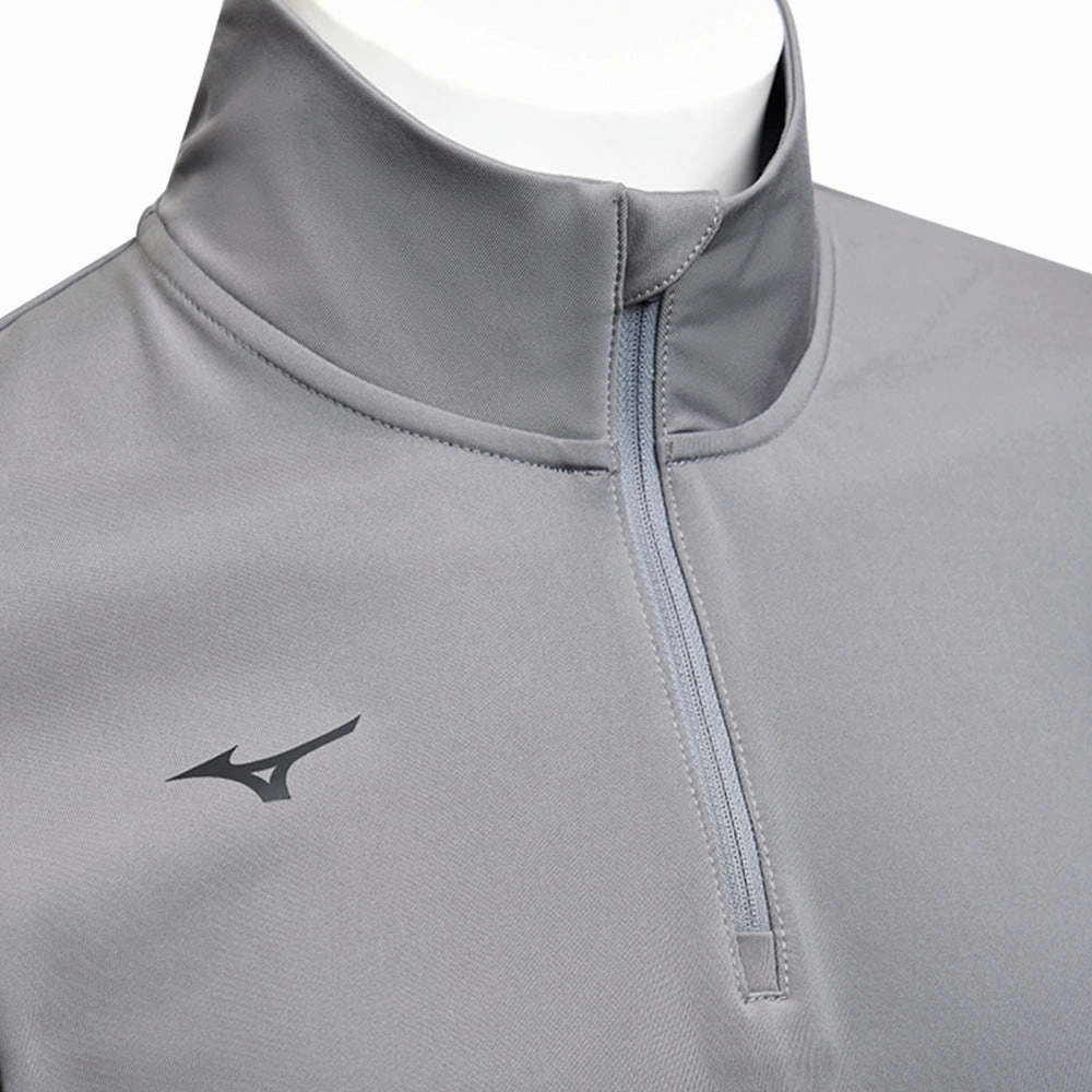 Mizuno Drop 1/4 Zip Pullover - Charcoal Essential Relaxed suitable for casual events