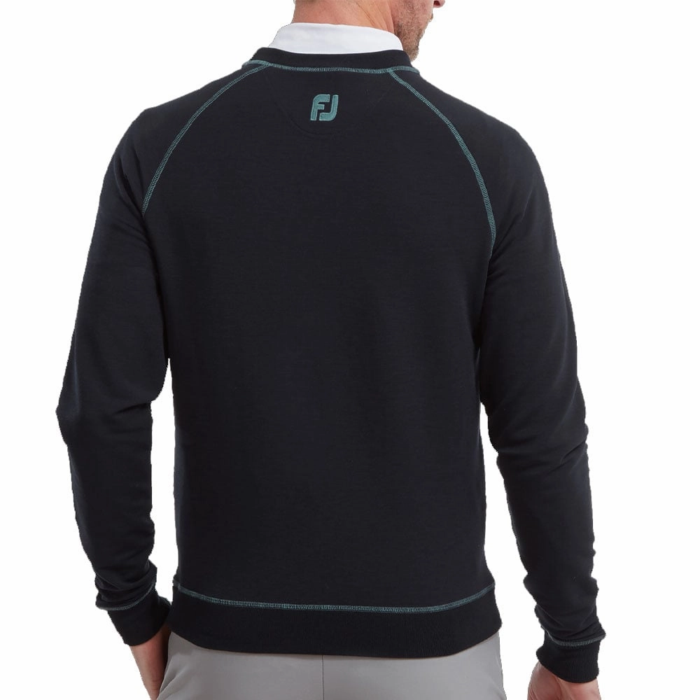 FootJoy French Terry Crew Neck Sweater - Heather Navy Warm and Cozy