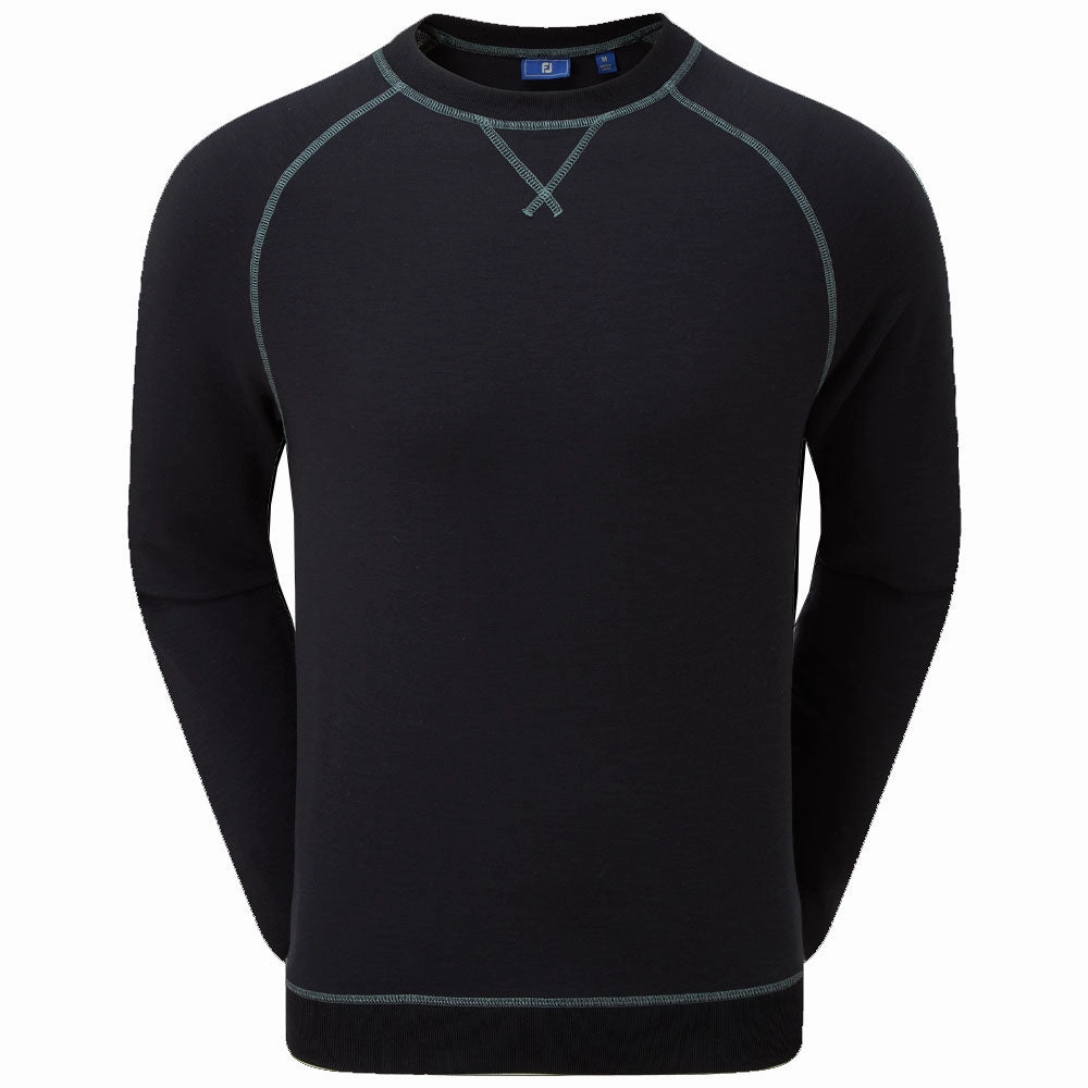 Modern Minimal FootJoy French Terry Crew Neck Sweater - Heather Navy